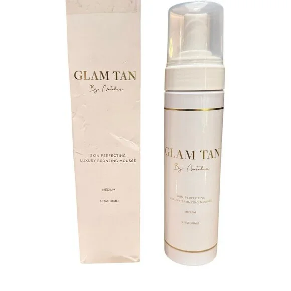 NIB Glam Tan by Natalie Skin Perfecting Bronzing Mousse-Medium - Picture 5 of 7